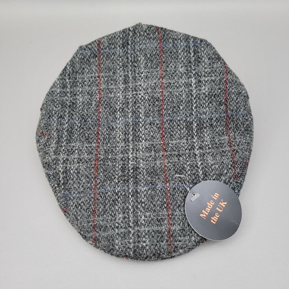 Glen Appin Scotland Harris Tweed Wool Flat Cap Mens Small Herringbone Newsboy